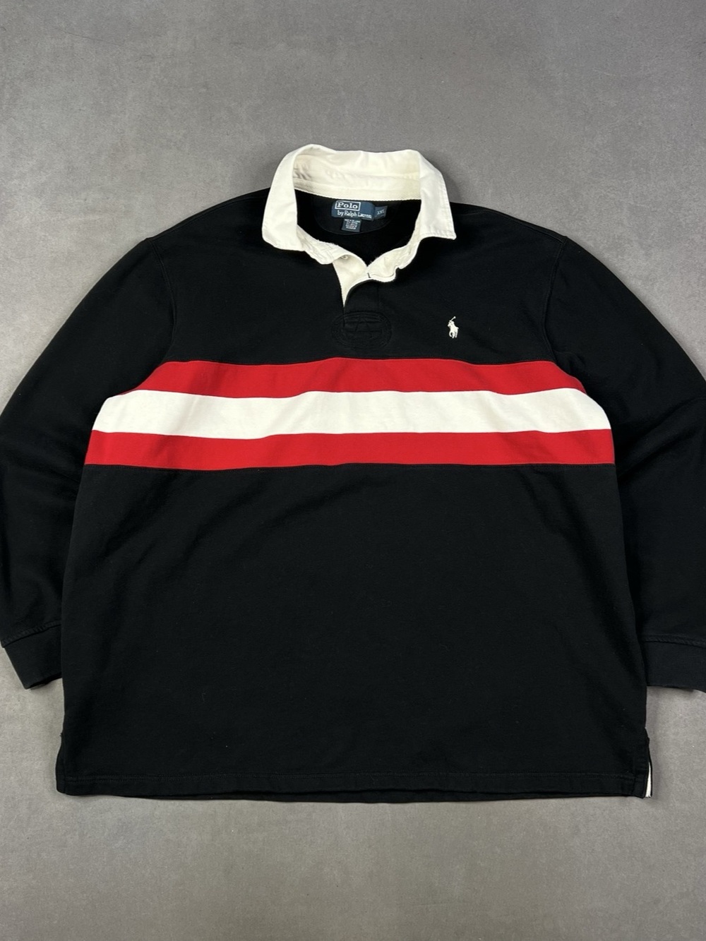 Polo by Ralph Lauren Striped Polo Shirt in Black & Red Size XXL Like New